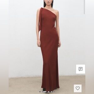 #419 NWT Gorgeous Mango One-Shoulder Rust Maxi Dress